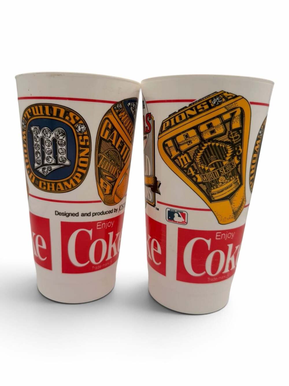 1987 Minnesota Twins World Champions Coca Cola Plastic Cup Set of 2